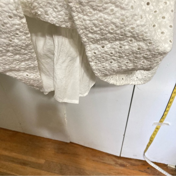 FOREVER 21 White Eyelet Floral Flowers Silhouette Mini Dress Medium - Picture 10 of 16